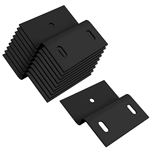 eoere 10 PCS Black Z Bracket Double Angle Channel Profile Corner Brace Mounting, Steel Furniture Support Connectors, Thickness 2 mm - Image 5