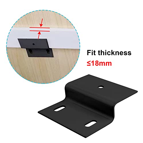 eoere 10 PCS Black Z Bracket Double Angle Channel Profile Corner Brace Mounting, Steel Furniture Support Connectors, Thickness 2 mm - Image 3