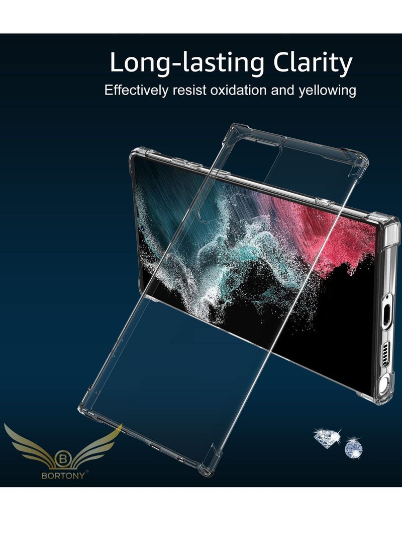 BORTONY Galaxy S22 Ultra Ultra Slim Thin Case Soft TPU Material with 4 Corners Bumper Shockproof Protection Anti-Scratch Anti-Drop Shockproof Protective Case Cover For Samsung Galaxy S22 Ultra - Image 4