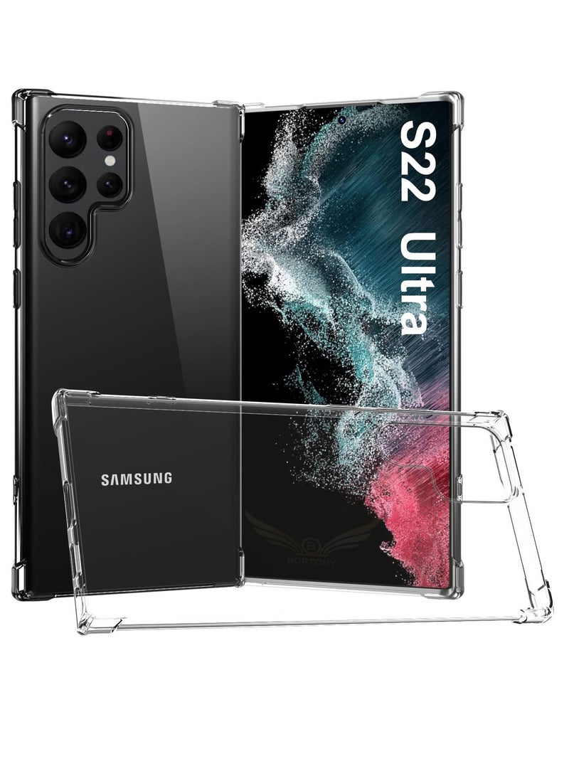 BORTONY Galaxy S22 Ultra Ultra Slim Thin Case Soft TPU Material with 4 Corners Bumper Shockproof Protection Anti-Scratch Anti-Drop Shockproof Protective Case Cover For Samsung Galaxy S22 Ultra - Image 1