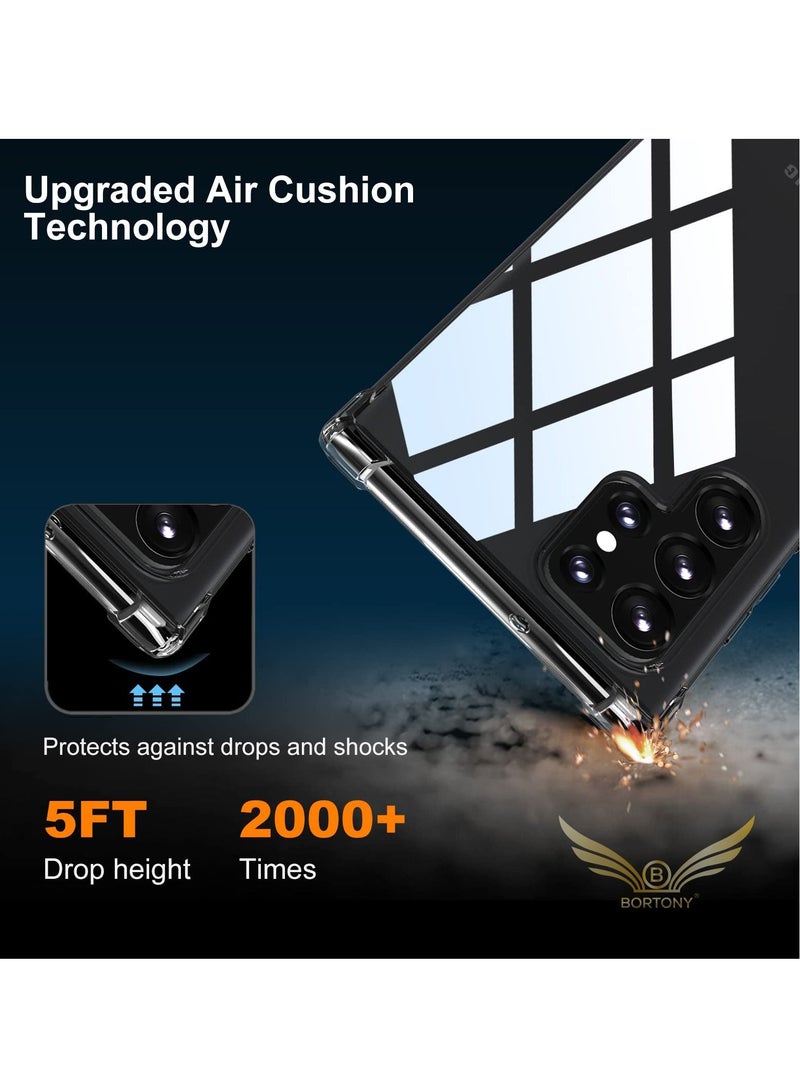 BORTONY Galaxy S22 Ultra Ultra Slim Thin Case Soft TPU Material with 4 Corners Bumper Shockproof Protection Anti-Scratch Anti-Drop Shockproof Protective Case Cover For Samsung Galaxy S22 Ultra - Image 2