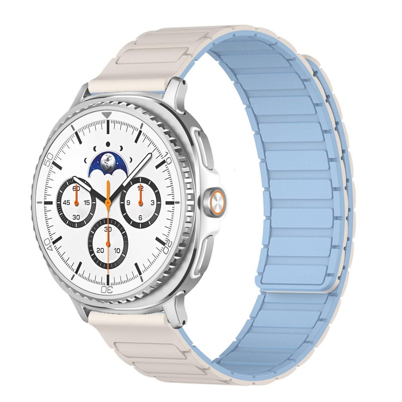 سوار ساعة ذكية باللون برتقالي قابل للتعديل رياضي من السيليكون متوافق مع Samsung Galaxy Watch 8 Classic بملاءمة قابلة للتعديل وحزام ناعم للاستبدال اليومي خفيف الحمل - Image 4