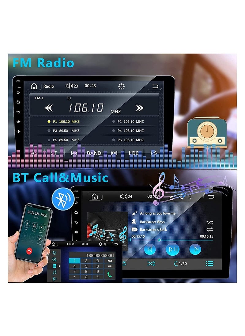 SHEZA STAR - 9 Inch Android Screen For Car 4GB RAM 64GB Memory Support Apple Carplay Android Auto Full HD IPS Touch Screen Display built In Bluetooth USB Radio WiFi PlayStore Night Vision Camera included - Image 1