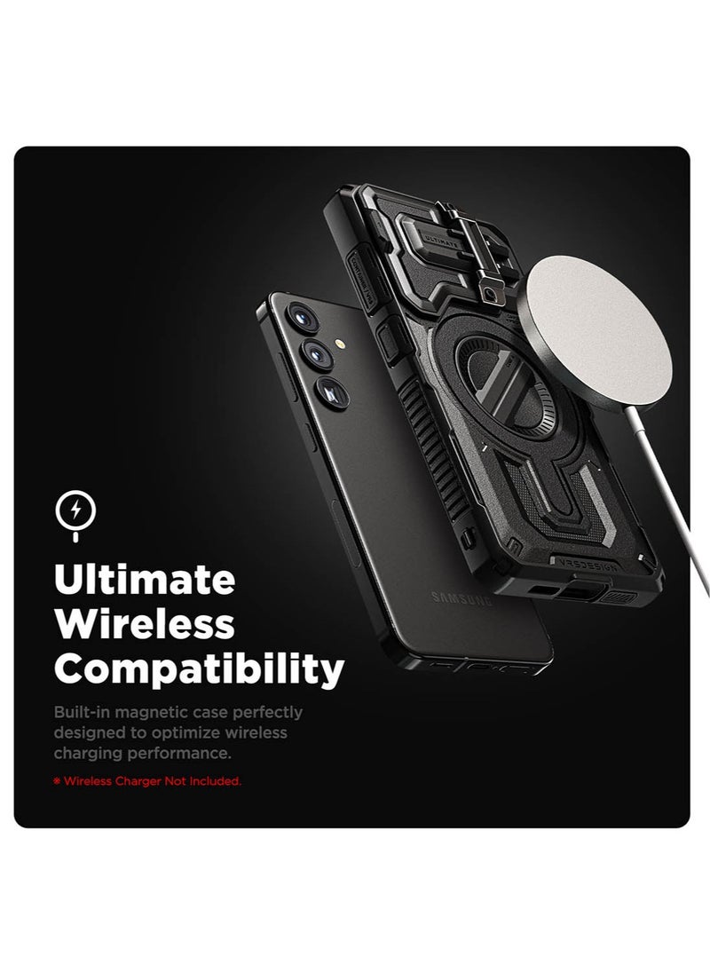 VRS Design Terra Guard Ultimate Samsung Galaxy S24 Case Cover MagSafe with Camera Lens Protector Kickstand - Black  - Image 3