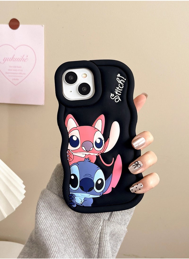Generic - Lilo and Stitch Cartoon 3D Wavy Soft Silicone Phone Case for Oppo A52020/A92020 (Light Purple) - Image 1