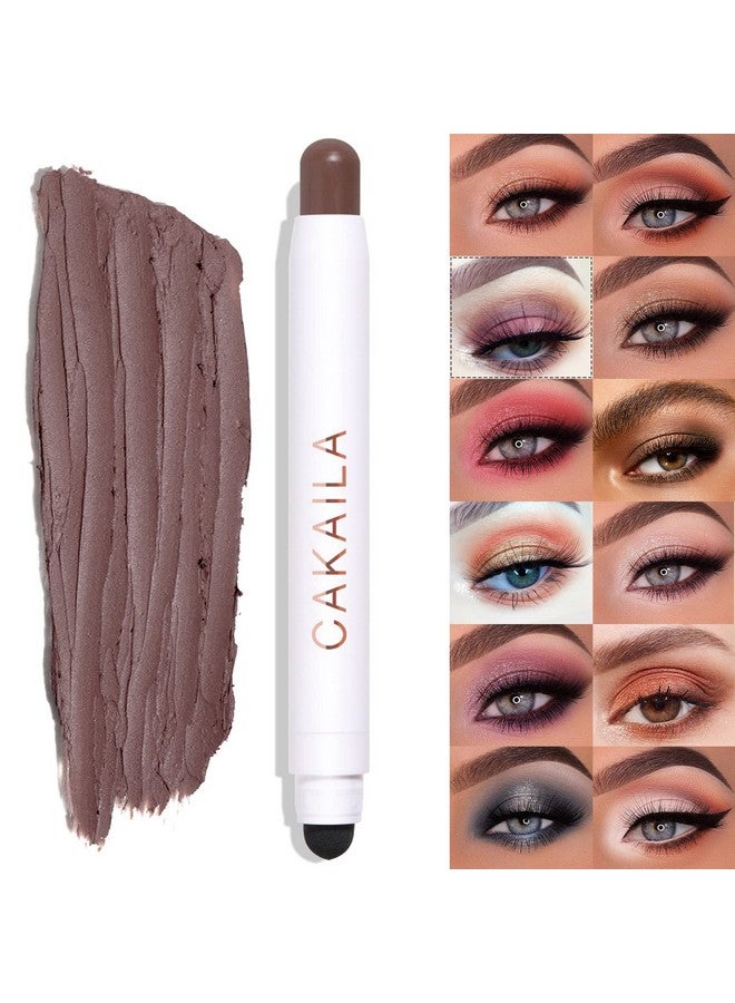 LOKFAR Cream Eyeshadow Stick, Waterproof Cream Eyeshadow Pen Rotatable Creamy Eye Shadow Pencil Crayon, Matte And Shimmer Eyeshadow Makeup Stick With Sponge Smudger (03 Matte Haze Purple) - Image 2