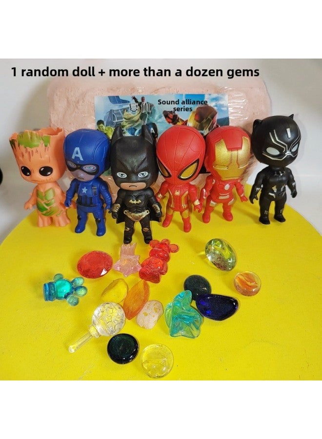 Gem Archaeological Digging Toys Ore Fossil Children's Handmade DIY Boys And Girls Acrylic Archaeological Digging Toys-Color:Live Special Avengers  - Image 1