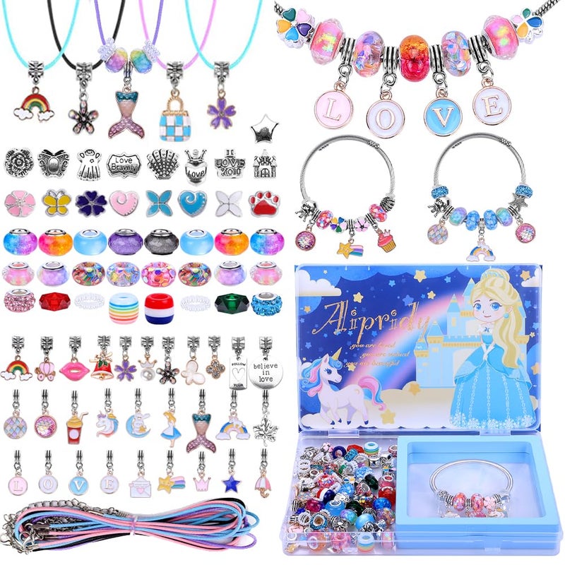AIPRIDY Charm Bracelet Making KitUnicorn Mermaid Crafts Gifts Set Can Inspires Imagination and CreativityJewelry Making Kit Perfect Gifts for Girls 512 Years Old 125 Pieces - Image 2