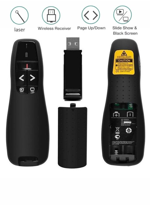 Wireless Presenter, Clicker for Laptop Presentations Remote, USB Wireless Presenter Remote, Power Point Remote Clicker for Computer/ Mac/ PPT/ Google Slide Advancer