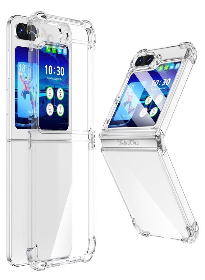 WATACHE for Galaxy Z Flip 5 Case, Z Flip 5 Case Clear Slim Thin Transparent Shockproof Hinge Soft TPU flip5 Phone Case Cover (Clear) - Image 1