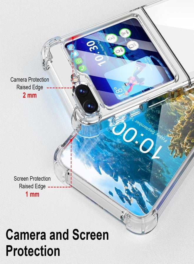WATACHE for Galaxy Z Flip 5 Case, Z Flip 5 Case Clear Slim Thin Transparent Shockproof Hinge Soft TPU flip5 Phone Case Cover (Clear) - Image 3