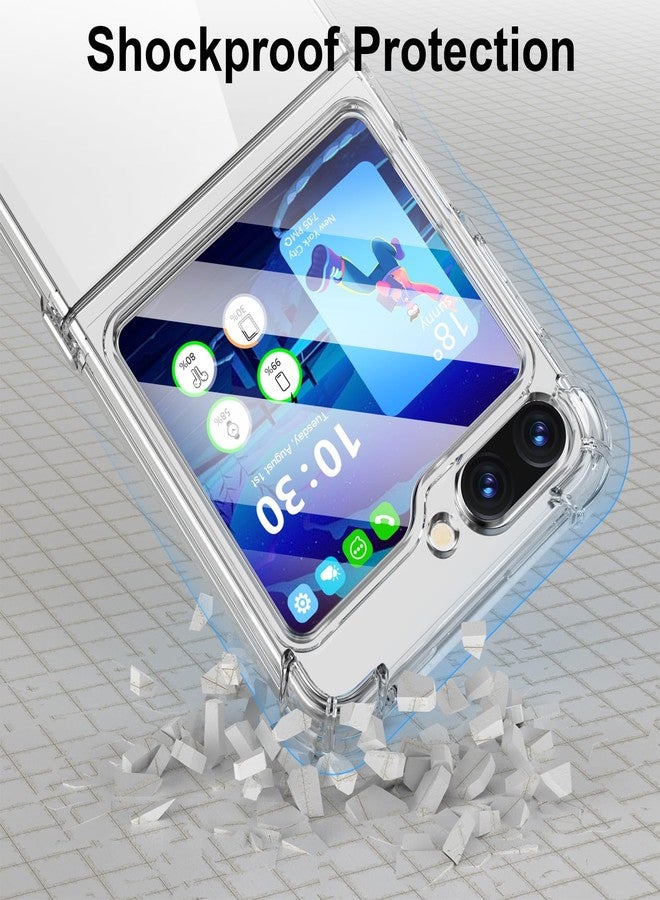 WATACHE for Galaxy Z Flip 5 Case, Z Flip 5 Case Clear Slim Thin Transparent Shockproof Hinge Soft TPU flip5 Phone Case Cover (Clear) - Image 5