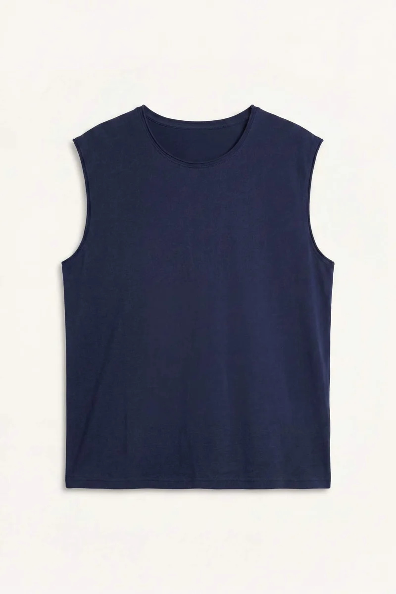 ديفاكتو Boxy Fit Crew Neck Sleeveless Tank Top