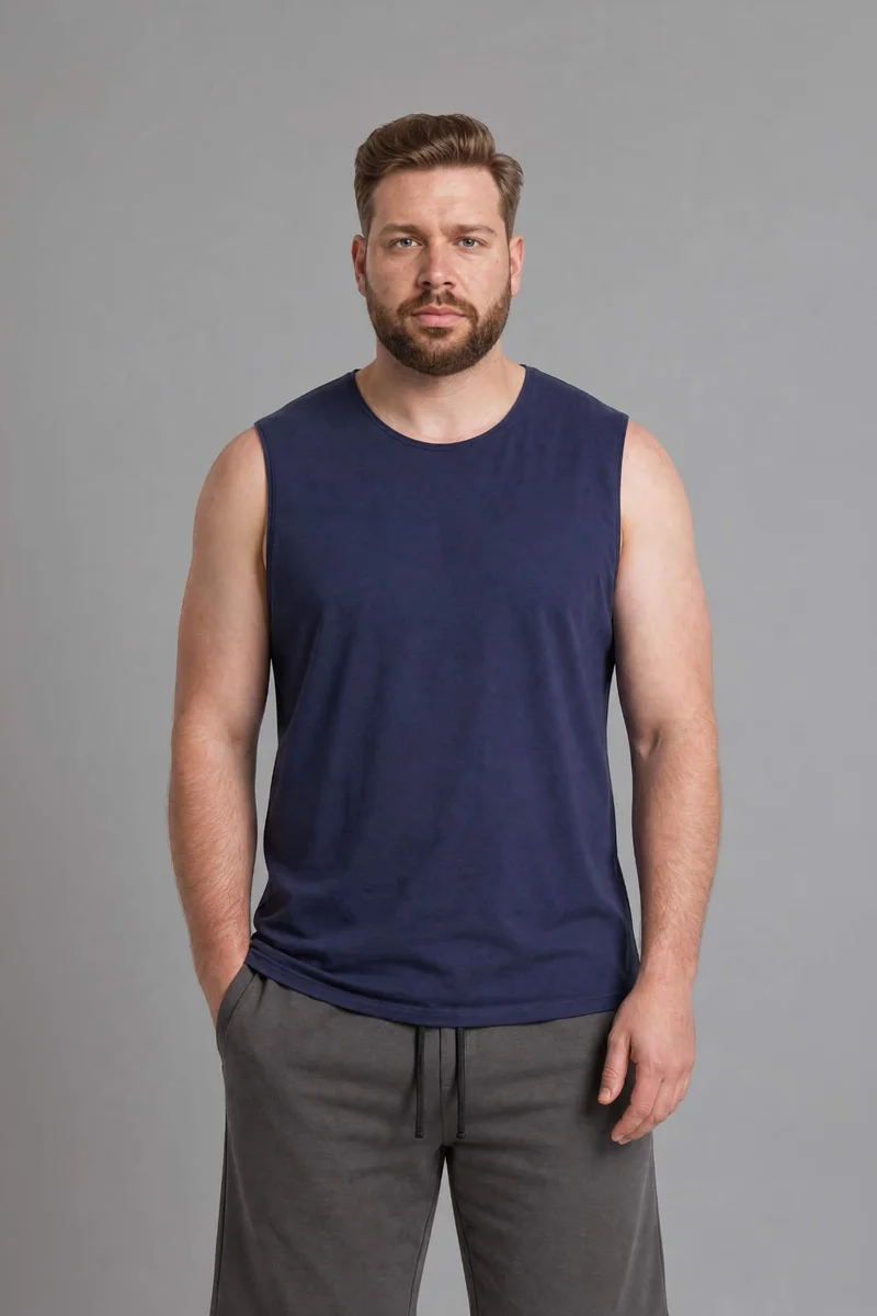 Defacto  Boxy Fit Crew Neck Sleeveless Tank Top for Men | Best Price UAE