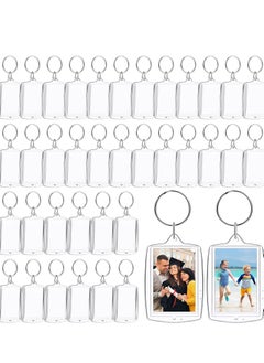 KASTWAVE 150 Pieces Photo Insert Keychain Clear Acrylic Picture Keychains Picture Frame Key Chain 2.2 x 1.6 Inch Rectangle Blank Photo Keychains for Holiday Photo Diaplay Supplies  - Image 1