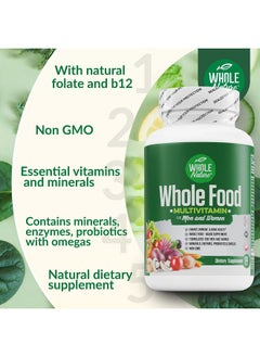Whole Nature Whole Food Multivitamin For Men And Women Complete Daily Superfood Vitamins Plus Minerals Digestive Enzymes Probiotics And Omegas. Plant Based Multi Vitamin Non Gmo (1)  - Image 4