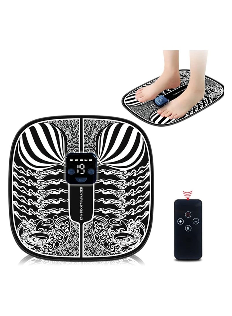 General Foot Massage Cushion, Electric Foot Massage Cushion with Smart Remote Control, USB Rechargeable Massage Cushion, Folding Portable Massager Foot Pad for Foot Muscle Pain and Blood Circulation  - Image 1