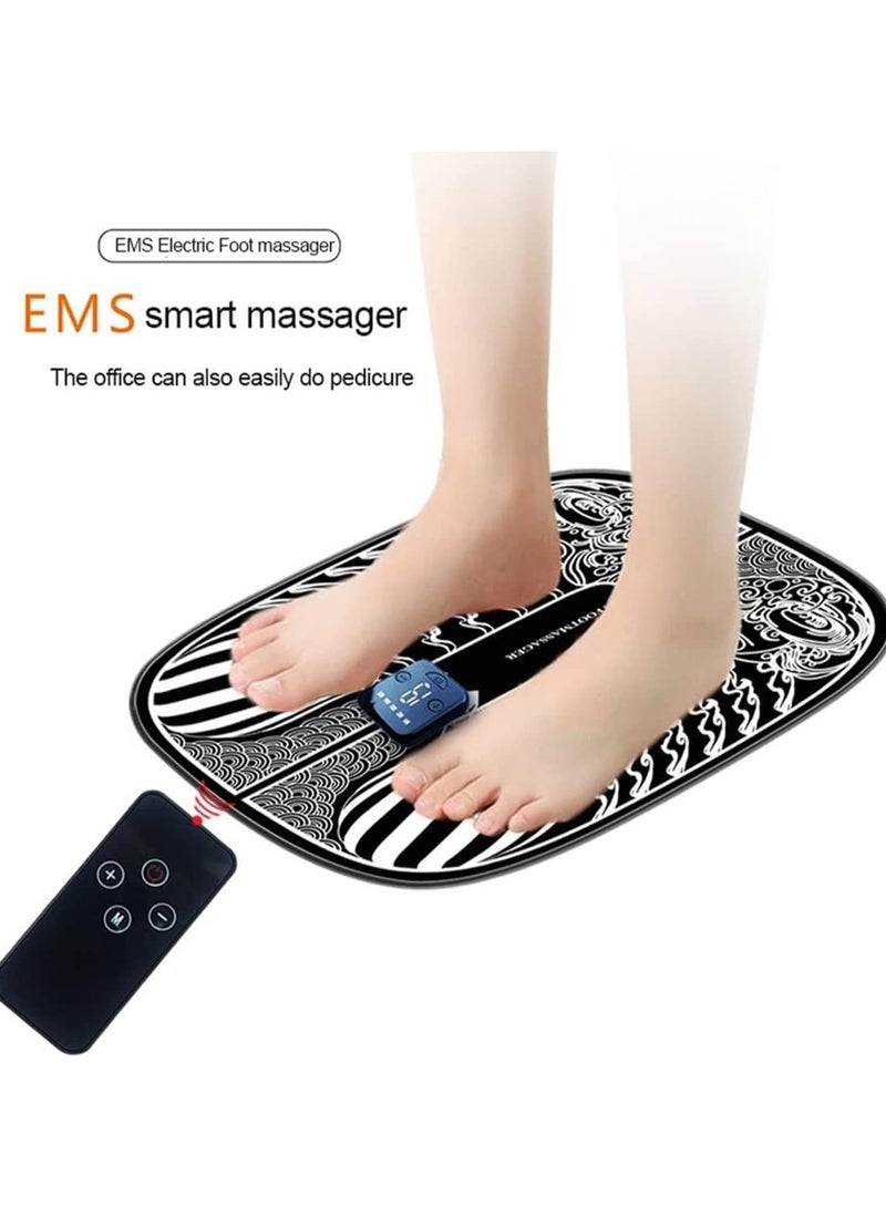General Foot Massage Cushion, Electric Foot Massage Cushion with Smart Remote Control, USB Rechargeable Massage Cushion, Folding Portable Massager Foot Pad for Foot Muscle Pain and Blood Circulation  - Image 2