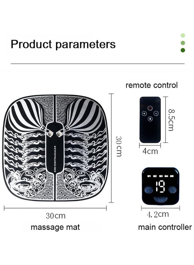 General Foot Massage Cushion, Electric Foot Massage Cushion with Smart Remote Control, USB Rechargeable Massage Cushion, Folding Portable Massager Foot Pad for Foot Muscle Pain and Blood Circulation  - Image 5
