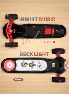 BAYBEE Baybee Rolo Skate Scooter for Kids 3 Wheel Kids Scooter with 3 Height Adjustable Baby Scooter with LED PU Wheels, Light & Music Kick Scooter for Baby Scooter for Kids 3 to 8 Years Boy Girl Black  - Image 4