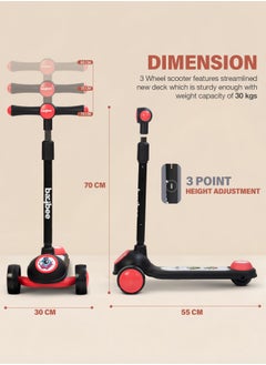 BAYBEE Baybee Rolo Skate Scooter for Kids 3 Wheel Kids Scooter with 3 Height Adjustable Baby Scooter with LED PU Wheels, Light & Music Kick Scooter for Baby Scooter for Kids 3 to 8 Years Boy Girl Black  - Image 5