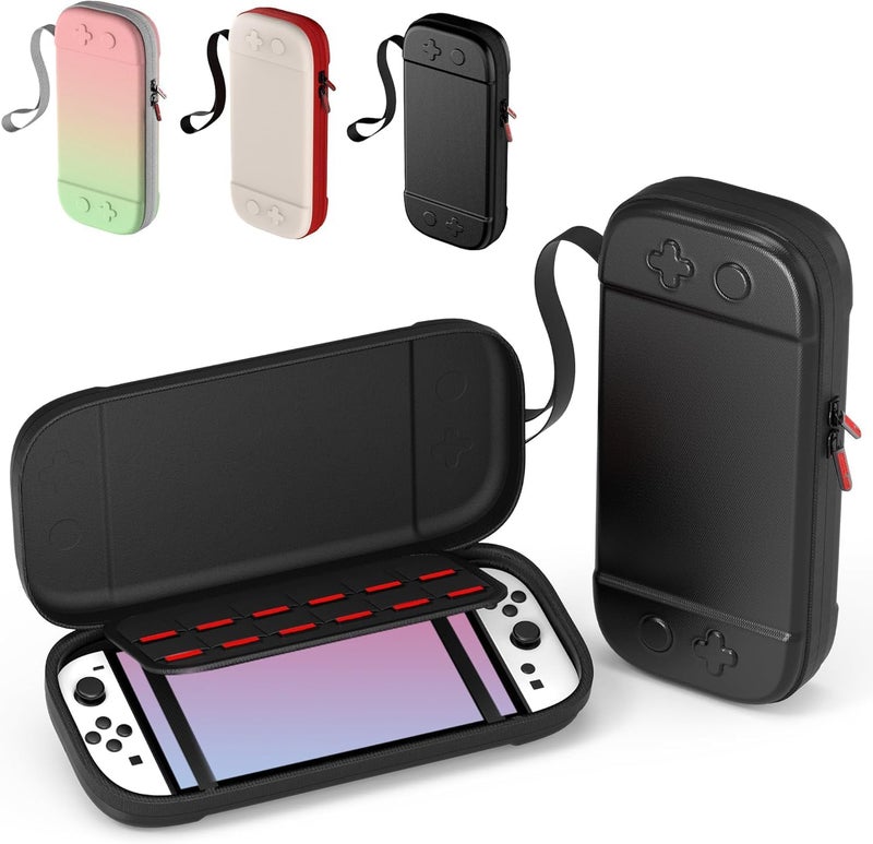okcsc Portable Travel Carrying Case for Nintendo Switch 2, EVA Hard Shell Case Organizer for Switch 2, Full Surround Protection/Three Color Options/Lightweight Travel Case/With Game Card Slot, Black - Image 1