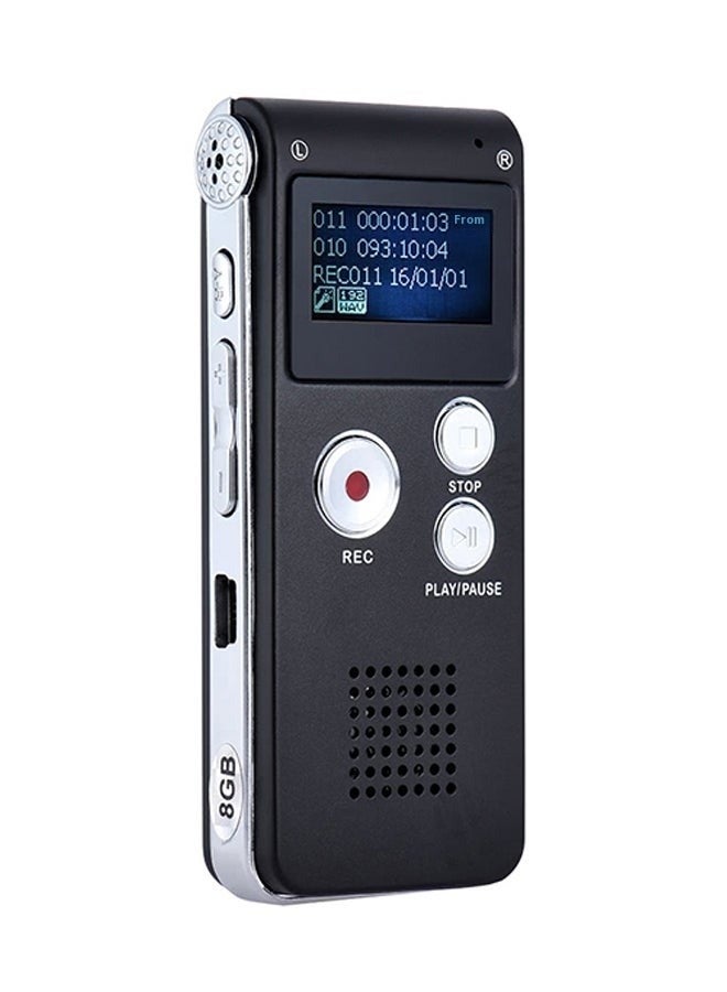Digital Voice Recorder With MP3 Player OS0120 Black/Silver，Digital Voice Recorder 34GB Voice Recorder with Playback for Lectures - USB Rechargeable Dictaphone Upgraded Small Tape Recorder Device  - Image 1