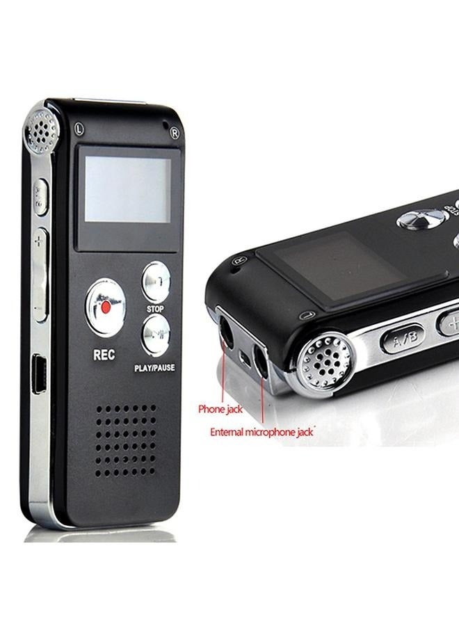 Digital Voice Recorder With MP3 Player OS0120 Black/Silver，Digital Voice Recorder 34GB Voice Recorder with Playback for Lectures - USB Rechargeable Dictaphone Upgraded Small Tape Recorder Device  - Image 3