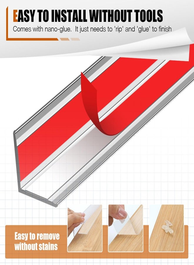Magicheap 4 Pack Wall Corner Protector, Self Adhesive Corner Protectors for Walls, Easy to Install Edge Guard Strip for Furniture Cabinet Shelf Drywall Baseboard Desk, 17.7in x 1.18in, Clear - Image 5
