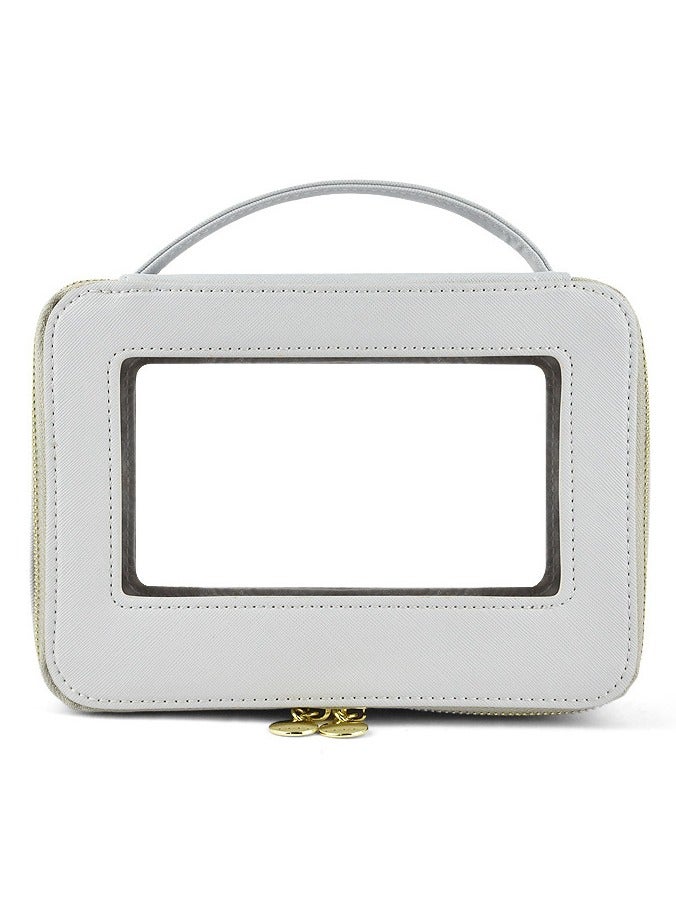 Clear Makeup Bag for Women Waterproof Travel Makeup Case Portable Cosmetic Case Toiletry Bag Car Organizer with Zipper