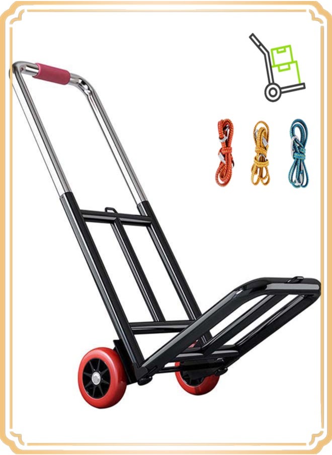 APEX Folding Hand Truck , Moving Hand Truck with Wear-resistant Silent Wheel, Heavy Folding Hand Truck, Truck Cart with Retractable Handle and Toughened Steel Pipe, for Factory Warehouse, Moving Storage and More  - Image 1