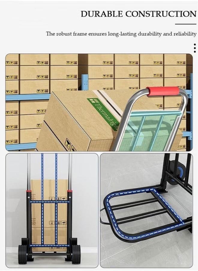APEX Folding Hand Truck , Moving Hand Truck with Wear-resistant Silent Wheel, Heavy Folding Hand Truck, Truck Cart with Retractable Handle and Toughened Steel Pipe, for Factory Warehouse, Moving Storage and More  - Image 2