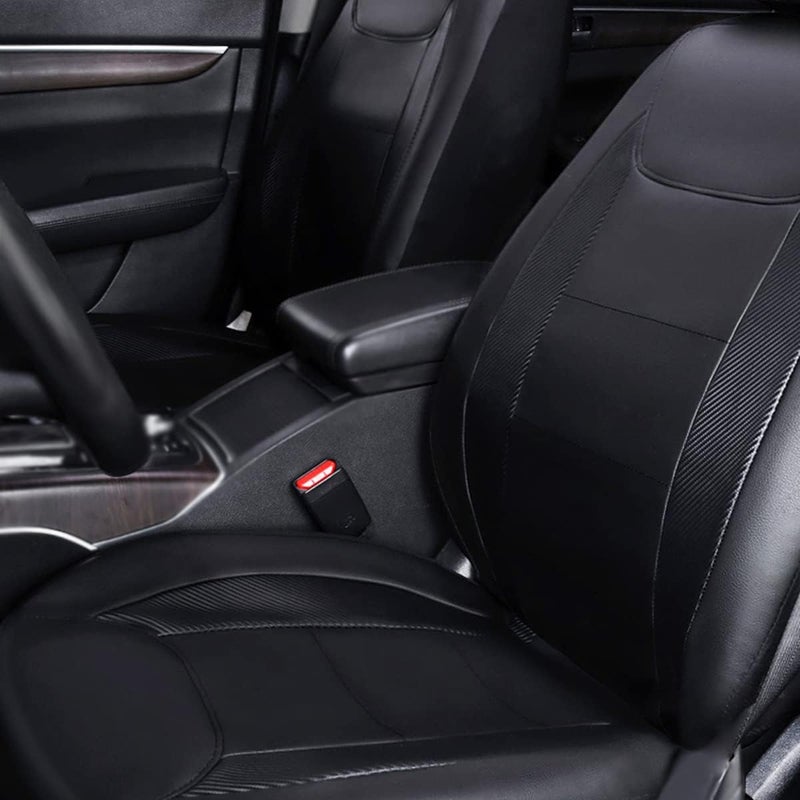 Flying Banner Waterproof Faux Leather Car Seat Covers - Solid Black Front Pair - Image 5