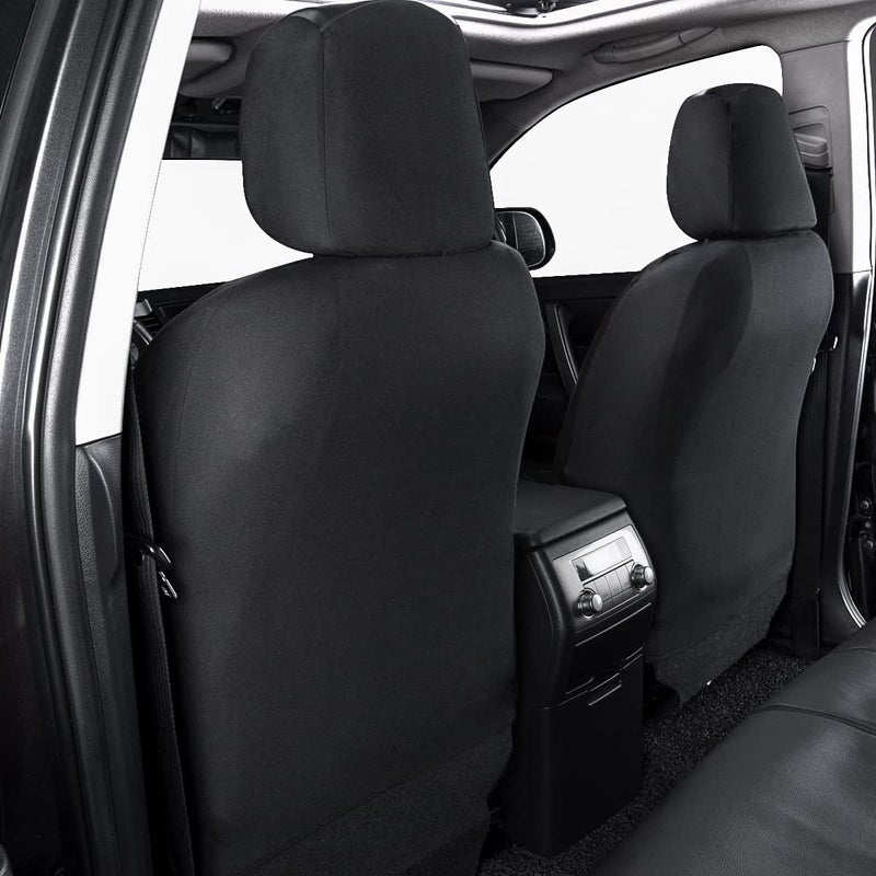 Flying Banner Waterproof Faux Leather Car Seat Covers - Solid Black Front Pair - Image 3