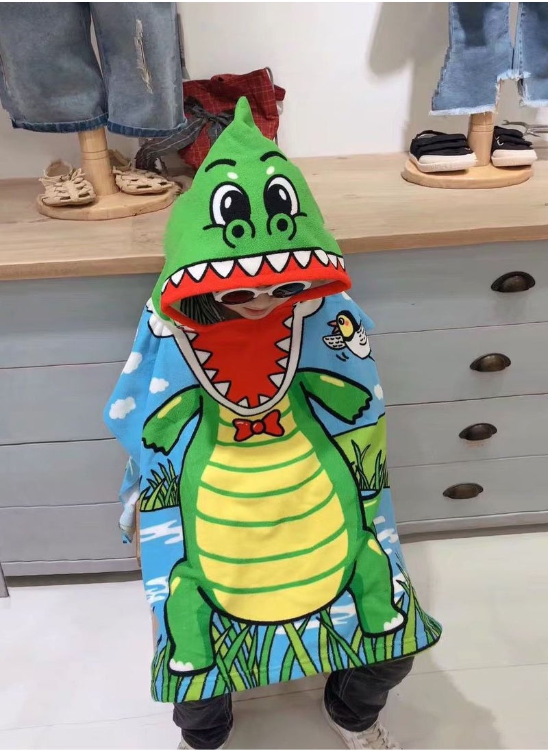Y&D Kids Hooded Beach Bath Towel Poncho for Age 4-10 Years - Swim Pool Coverup Cape Multi-use Bath/Shower/Pool/Swim  - Image 1