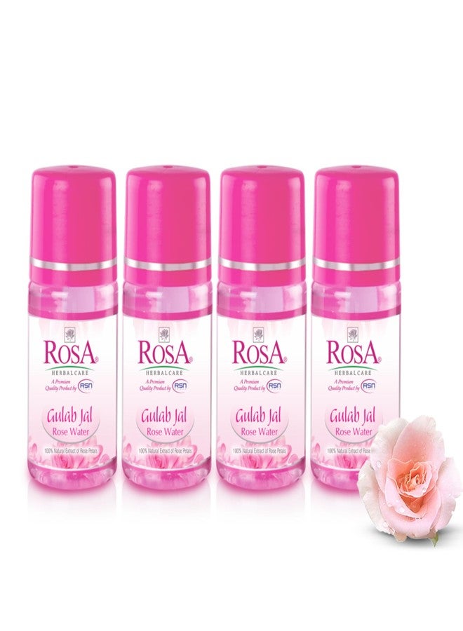 ROSA Gulab Jal Rose Water I Natural skin toner, balance pH levels, soothe irritated skin, refreshes tired faces, youthful glow I Unisex, Pack of 4-60 ml Each - Image 1