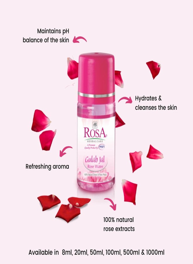 ROSA Gulab Jal Rose Water I Natural skin toner, balance pH levels, soothe irritated skin, refreshes tired faces, youthful glow I Unisex, Pack of 4-60 ml Each - Image 4
