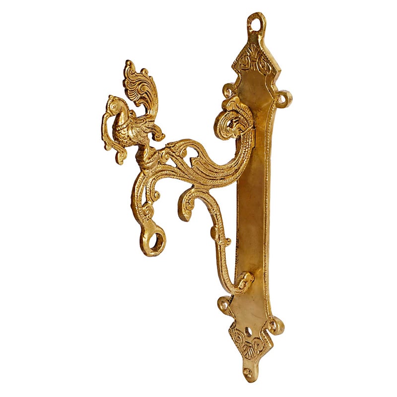 ARTVARKO Brass Designer Peacock Hook Holder for Wall Hanging Diya Bells Lantern Hanger Planter Lanterns Wind Chimes Baskets Ornaments 12 Inch - Image 2