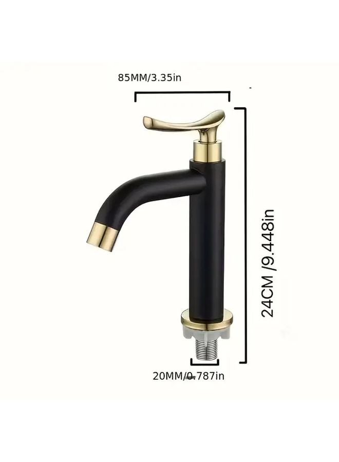 Deluxe Black Golden Single Hole Bathroom Faucet 304 Stainless Steel Copper Sink Tap - Image 4