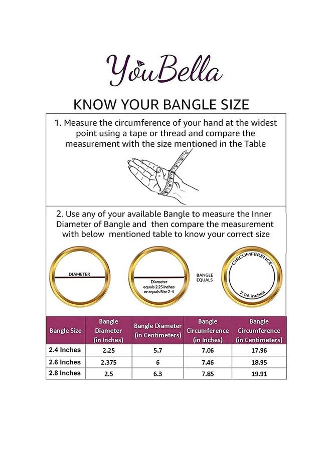 YouBella Precious Gold Plated Bangles for Women (2.6) - Image 4