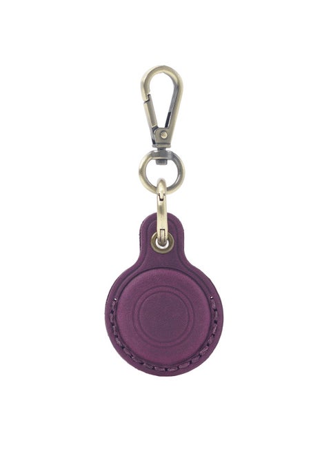 Suitable For Apple Airtag Protective Case Cowhide Pet Anti-loss Keychain Positioning Tracker Leather Case Spot-Color:Crazy Horse Daizi