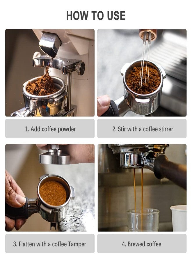 Irishom 58mm Espresso Tamper and Stirrer Set, Coffee Calibrated Tamper, Wooden Handle Press for 58mm Portafilter - Image 3