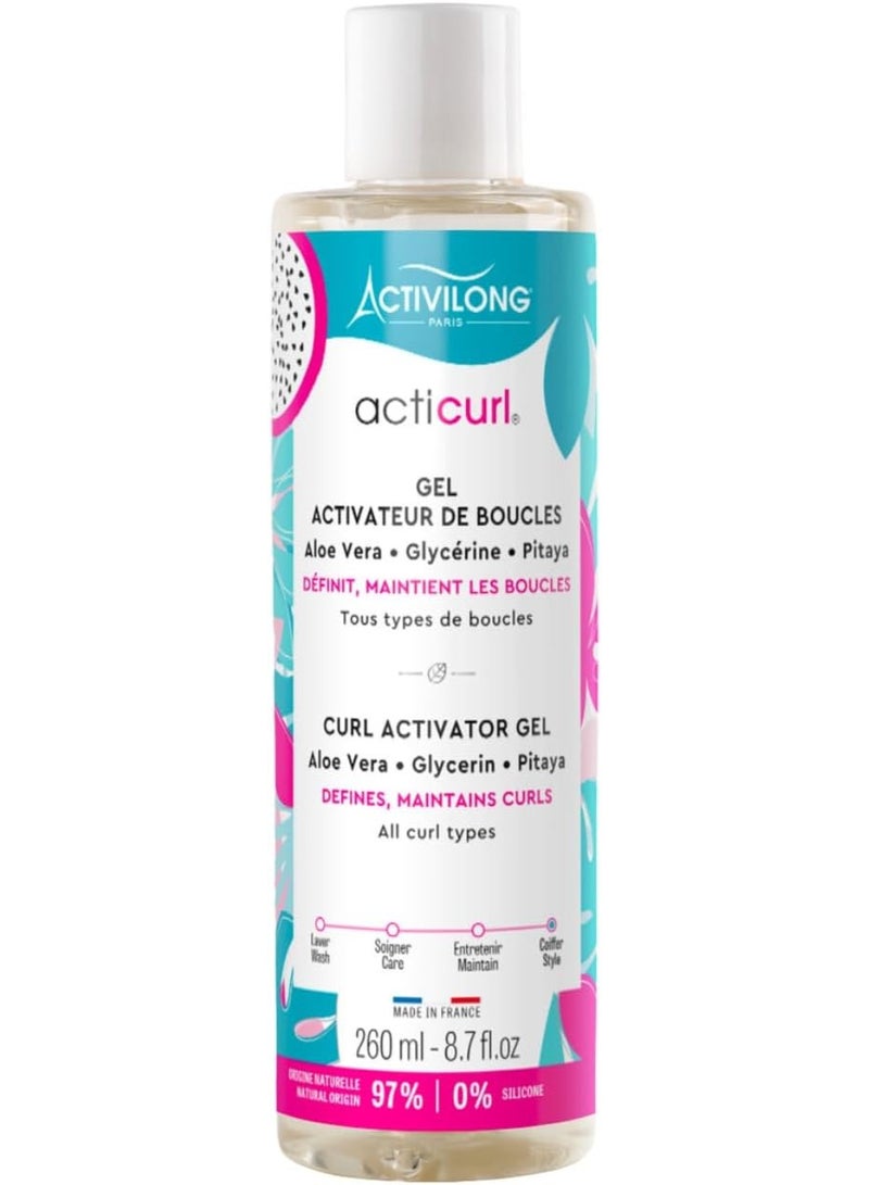 أكتيفيلونج جل اكتيكيرل كيرل اكتيفيتور من اكتيف لونج - لجميع أنواع التجعيدات - يحدد ويحافظ على - مكونات طبيعية 97% - صنع في فرنسا - 260 مل - Image 1