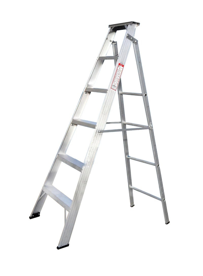 اي ام سي سلم ألومنيوم قابل للطي عالي التحمل من EMC، تصميم خفيف الوزن وقابل للحمل، أقدام مضادة للانزلاق (6 خطوات) - Image 1