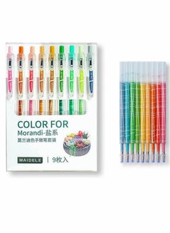 Y&D 9 Colors Retractable Gel Ink Pens with Grip +9 Refill, Assorted Ink, Smooth Writing Color for Drawing, Doodling Scrapbooks Journaling  - Image 1
