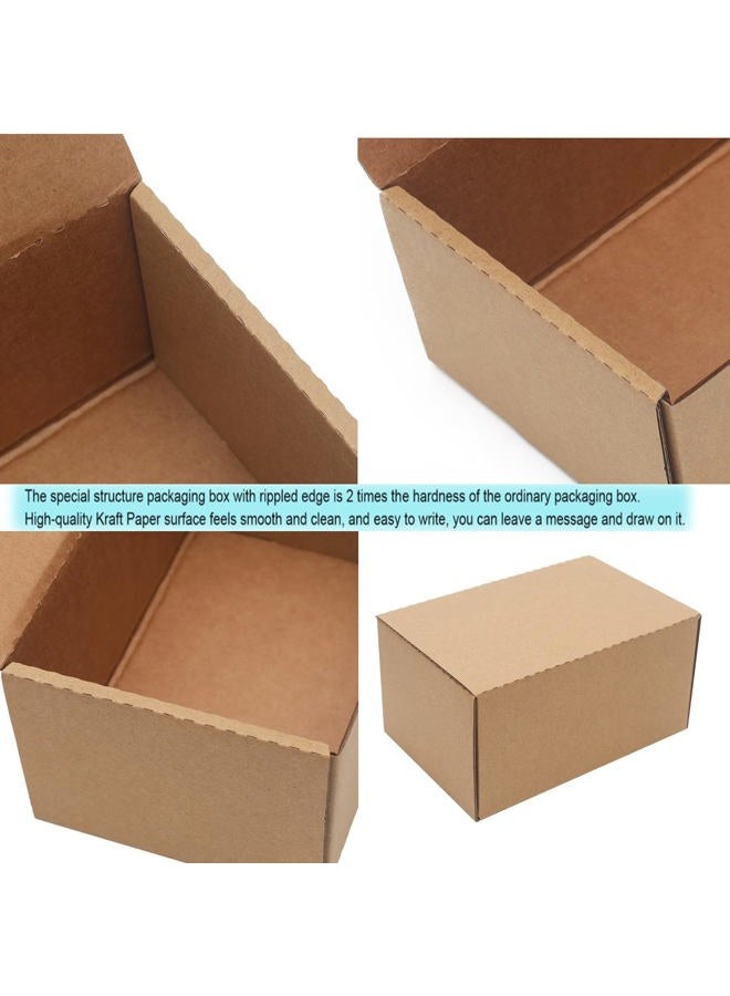 YOUNGKEE 10 Pack Small Shipping Boxes 6x4x3'' Corrugated Small Cardboard Boxes for Shipping, Recyclable Packaging Boxes for Business, Mailer, Gift Packing, Crafts Packing, Jewelry Box, Brown - Image 3