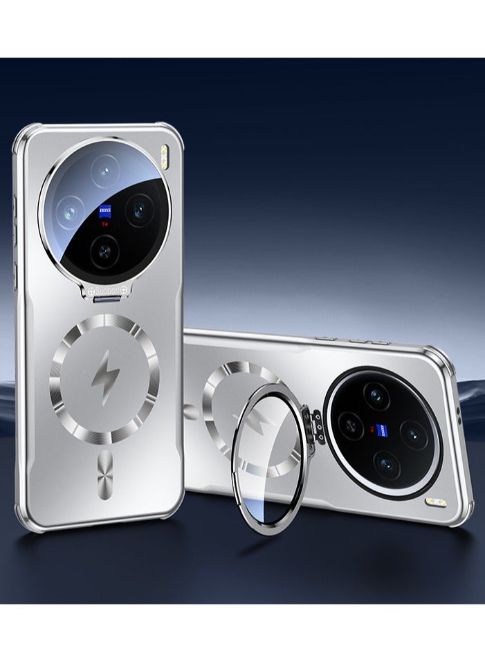 general Magnetic Case Compatible with Vivo X200, Built In Invisible Alloy Lens Holder and Lens Film, Support Wireless Charging, Seismic and Anti Fall Cover for Vivo X200