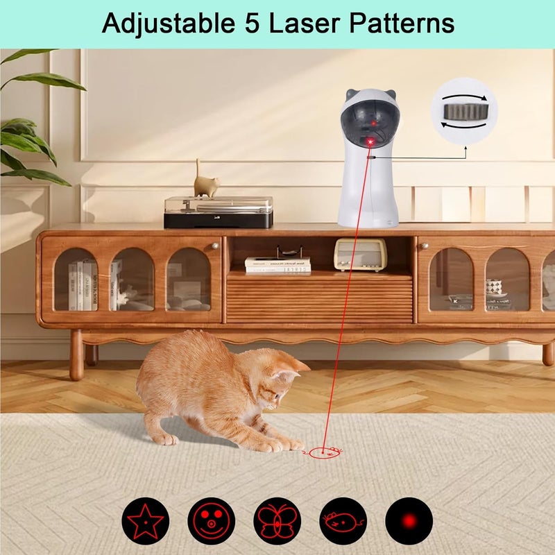 TBTeek Motion-Activated Interactive Cat Toy, USB Rechargeable Automatic Cat Toy with Rotating Red Light, 4 Speed Modes for Indoor Cats, Kittens & Dogs - Image 4