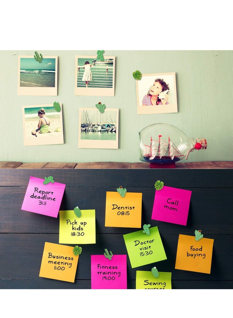 SYOSI Wooden Push Pins Cactus Palm Leaf Thumb Tack Decorative Cute Pushpins for Photos Wall Maps Bulletin Board or Cork Boards 50 Pieces - Image 2