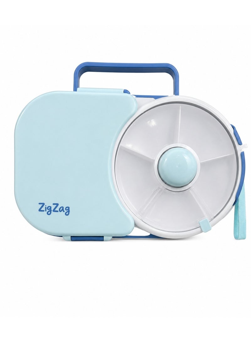 Zigzag Plastic Lunch Box  Blue